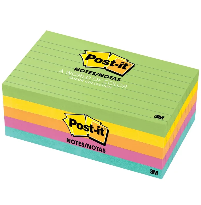 3M Postit Notes Jaipur Collection 3x5 in 5 Pads/100 sheets