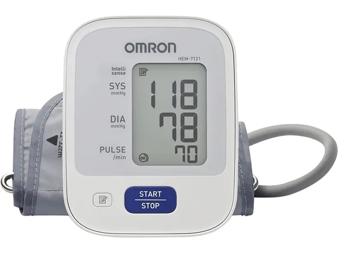 Máy đo huyết áp bắp tay Omron HEM-7121 (Trắng)