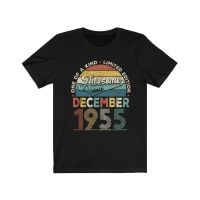 Awesome Since December 1955 65Th Birthday Vintage Shirt Since Birthday Mens December Cotton Drop Gildan