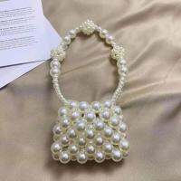 XIYUAN Acrylic pearls bag beaded Vintage bucket totes women plastic evening party Small mini handbag luxury brand White Hanbags