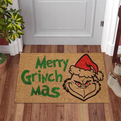 Grinch Floor Mat Cartoon Pattern Faceless Man Christmas Halloween Decoration Carpet Anti-Slip Door Mat For Bedroom Living Room