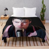 Ready Stock Austin Butler Elvis Movie Sticker Throw Blanket Bed Fashionable Blanket cosplay anime Sofas