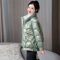 TJEDFHF Shiny Wash-Free Down Padded Jacket Women S Short Style 2022 New Autumn And Winter Women S Korean Version Stand-Up Collar Padded Jacket Small Padded Jacket ซื้อทันทีเพิ่มลงในรถเข็น