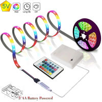 3AA Battery LED Strip Lights Waterproof Flexible RGB 5V Lighting Remote Controller Ribbon Lamp Background Backlight Night Light