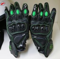 ALpinestars M1 MonsterEnergy หนังถุงมือขับรถถุงมือรถจักรยานยนต์ Knight เกียร์สำหรับขี่ MotoGP ถุงมือมอเตอร์ไซด์หนังวัวแท้ถุงมือ