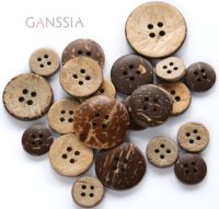 50pcs/lot Size: 10-25mm Classic Coconut Buttons 4-holes Simple for Clothing Garment Accessories Wood Button (SS-437) Haberdashery