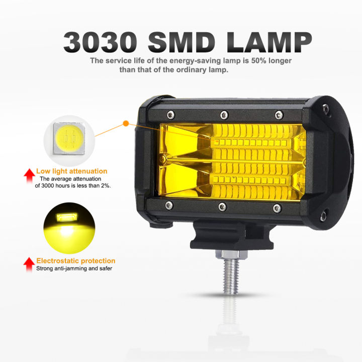 anmingpu-5inch-white-yellow-led-light-bar-12v-24v-72w-spot-beam-led-work-light-bar-for-off-road-jeep-truck-4x4-atv-car-fog-light