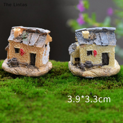[The Lintas] บ้านโบราณของตกแต่งบ้านภูตประจำสวนขนาดเล็กงานฝีมือขนาดเล็กอุปกรณ์ DIY ตกแต่งภูมิทัศน์ขนาดเล็ก