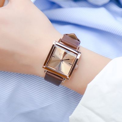 Guou ancient Europe ladies watch leather square fashion personality joker contracted wind quartz watch waterproof female