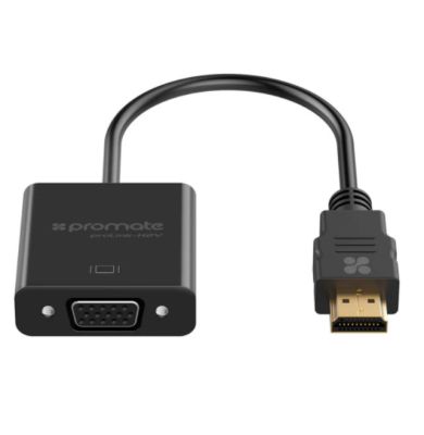 ADAPTER/CONVERTER (อุปกรณ์แปลงสัญญาณ) PROMATE HDMI TO VGA 1080P PROLINK-H2V (BLACK)