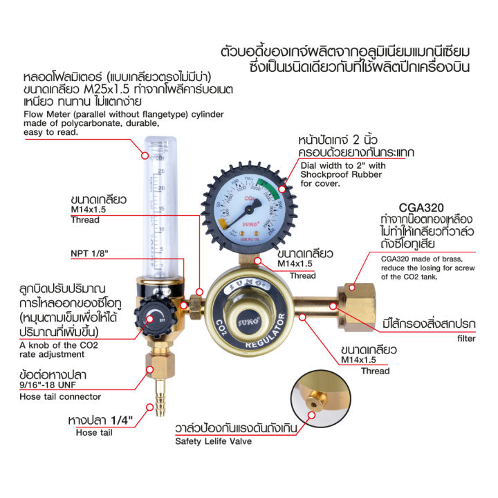 sumo-เกจ์ซีโอทู-เรกกูเรเตอร์-220v-รุ่นปรับแรงดัน-regulator-co2-heater