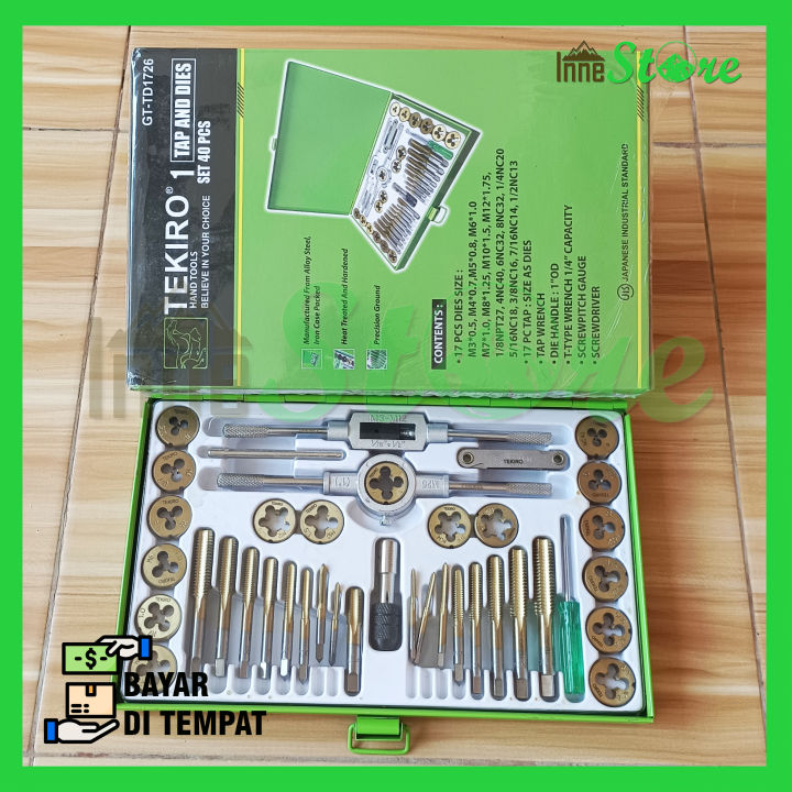 Senai Set Tekiro Tap Set Tekiro 40 Pcs Tap And Dies Set Tekiro Ori Lazada Indonesia