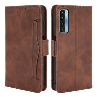 ☄ Shockproof Case Leather Flip Cover for TCL 20S 2021 Luxury Case Removable Card Slot Phone Holder Funda TCL 20 S Case Wallet Para