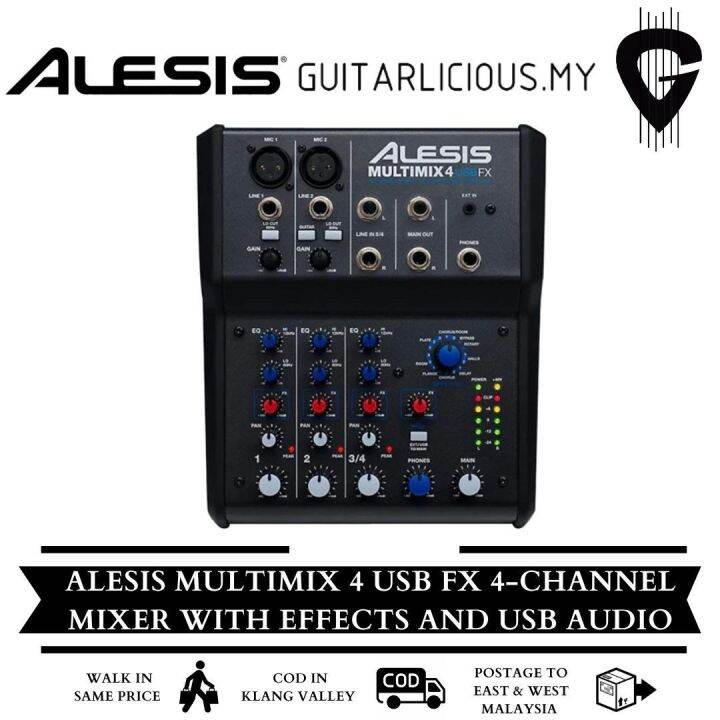 Alesis MultiMix 4 USB FX Fourchannel Mixer with Effects and USB Audio
