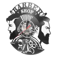 Barber Shop Wall Clock Modern Barbershop Decoration Vinyl Record Wall Clock Hanging Hairdresser Wall Watch for Barber