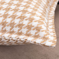 ตกแต่ง Houndstooth ปลอกหมอนอิง45X45เซนติเมตรโซฟาหมอนครอบคลุมสำหรับห้องนั่งเล่นรถปลอกหมอนผ้าฝ้ายผ้าลินินปลอกหมอนอิง