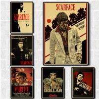 คุณภาพสูง Scarface โปสเตอร์ภาพยนตร์,ภาพวาดสไตล์วินเทจ,เหมาะสำหรับ Home Bar Wall Decor, Unframed