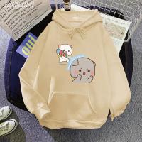 Cute Mochi Peach Cat Kawaii Hoodies Man Sweatshirt Woman Sudaderas Pullovers Long Sleeve Tops Funny Toddler Girl Clothes Size Xxs-4Xl