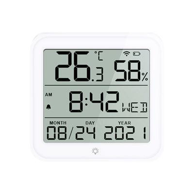 Smart Home Wifi Humidity Sensor Humidity Sensor Smart Life Indoor Temperature Alarm Sensor with Clock Function for Home