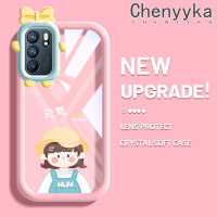 เคส Chenyyka สำหรับ OPPO Reno 6 5G Reno 6 Pro 5G 6Z Reno 5G เคสการ์ตูนน่ารักเด็กผู้หญิงที่สำคัญมีสีสันเคสโทรศัพท์โปร่งใสกันกระแทกเคสนิ่มซิลิโคนน่ารักสัตว์ประหลาดน้อยเลนส์กล้องถ่ายรูปที่สร้างสรรค์