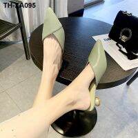 ?✻☜△ Lazy Baotou semi-slippers womens low-heeled thick-heeled 2023 spring and summer new net red fashion outerwear pointed-toe muller sandals