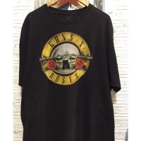 Gildan Vintage! 2023 Gildan เสื้อยืดผ้าฝ้าย 100% พิมพ์ลายโลโก้วงร็อค Guns N Roses พลัสไซซ์ S M L XL 2XL 3XL AZ370 สีดํา  A6IA