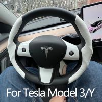 Tesla Stee ฝาครอบล้อสำหรับ Tesla รุ่น3รุ่น Y รุ่น S หนังคาร์บอนไฟเบอร์สีแดงสีดำป้องกันขนกีฬา S02ล้อ