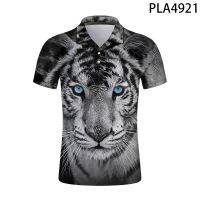 Ropa De Hombre Fashion Casual Summer Short Sleeve Harajuku 3D Printed Tiger Animal Series Men Shirts Streetwear Cool Polo Homme