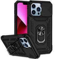 iPhone 14 Pro Case, WindCase Heavy Duty Protective Case with Ring Kickstand and Sliding Camera Cover for iPhone 14 Pro