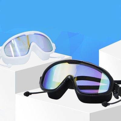 Big-frame High-definition with Earplugs Swimming Goggles Waterproof and Anti-fog Swimming Goggles Adult Swimming Goggles