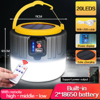 300W Camping Tent Lights USBSolar Charging Portable Lanterns Night Lamp Energy-saving Bulb Camp Emergency Lamp With Hook