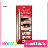 Merrezca Super Black Long-Lasting Eyeliner 0.8g เมอร์เรซกา อายไลเนอร์ หัวเมจิกเส้นเรียวเล็ก เขียนลื่น ง่าย