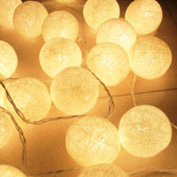 6cm outdoor cotton ball led string lights 5m 20leds fairy christmas lamp home wedding party decoration patio light AC 220v110v