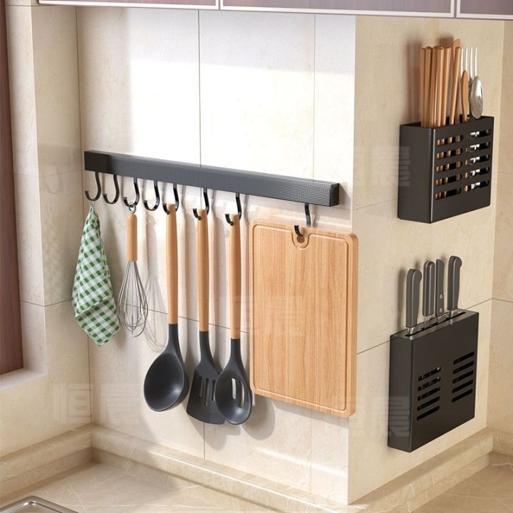 No-Punching Kitchen Hook Rack Wall Wall Hangers Wall Hangers Rack Kitchen Utensils  Rack Spoon Shovel Storage Rack