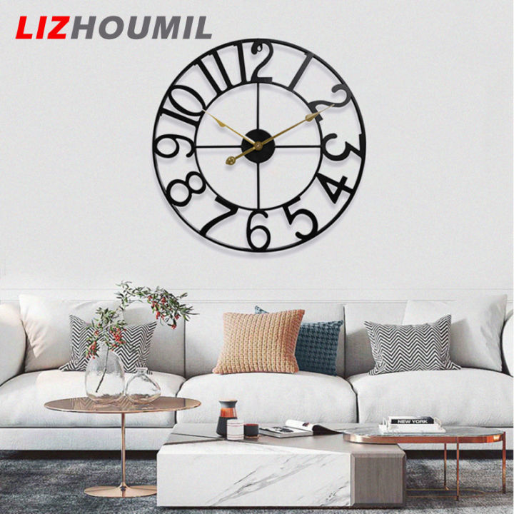 lizhoumil-นาฬิกาแขวนผนังตกแต่งสำหรับห้องนั่งเล่นนาฬิกาแขวนผนังใช้แบตเตอรี่เงียบพร้อมตัวเลขอารบิกสำหรับห้องนอนห้องครัวลานบ้าน