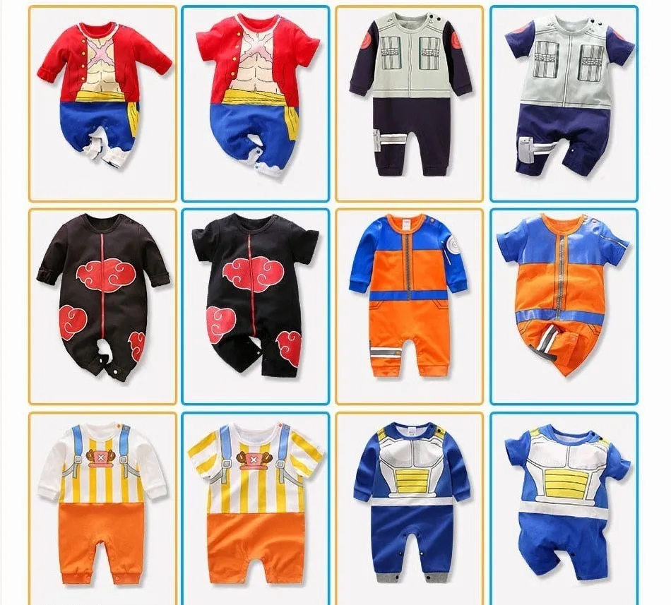 0-18 mesi Anime Baby Rompers Neonato Cosplay Costume Infante Akatsuki  Nezuko Tanjirou Vestiti di cotone Ragazzi Ragazze Bambini Outfit