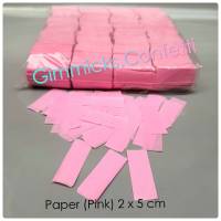 กระดาษตัด เปเปอร์ชู๊ต สีชมพู แบบไม่เงา  ขนาด  2 × 5 ซม. / 1 กิโลกรัม Confetti Paper Shoot  Non Metallic Pink Color Size 2 x 5 cm /  1 kg