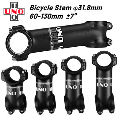 UNO Bicycle Stem Mountain Road Bike Stem Ultralight Stem 31.8mm Handlebar Stem 7 Degree 60708090100110120130mm Bike Stem