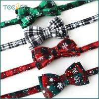 TeekerPet Cat Christmas Collar Snowflake Bowknot Lattice Pattern ปลอกคอสุนัขสำหรับสุนัขขนาดเล็ก Teddy Shih Tzu