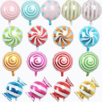 1/3/5pc 18inch Candy Foil Balloon Round Pinwheel Lollipop Helium Balloon Kids Air Toy Gift Baby Shower Birthday Party Decoration Balloons