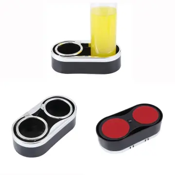 Car Truck Auto Adhesive Mount Dual Cup Drink Bottle Holders with 2 Pull  Rings