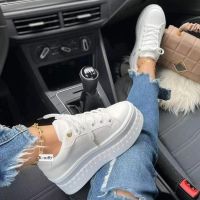 Platform White Shoes Woman Sneakers Fashion Ladies Trainers Baskets Femme Casual Chunky Sneakers Woman Pluis Size 43