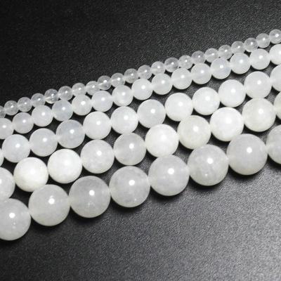 Round Shape Natural White jades Stone Beads For Jewelry Making DIY Crystal celet 4 6810 12 mm Strand 15