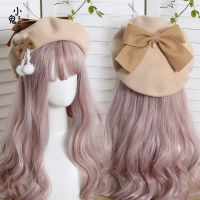 Japanese beret lolita girls heart sweet female bowknot autumn winter warm painter cap