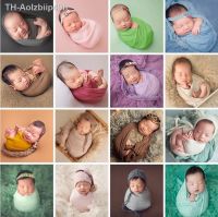 Aolzbiip49h ห่อทารกแรกเกิดProps 40X160cmยืดผ้าห่อทารกแรกเกิดการถ่ายภาพProps Swaddle Muslin Wrapsเด็กPhoto Propsอุปกรณ์เสริม