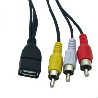 สร้างสายอะแดปเตอร์สายสัญญาณเสียงวิดีโอคอมโพสิต AV USB ถึง3สายเคเบิล RCA สำหรับปลั๊กเสริมตัวเมีย