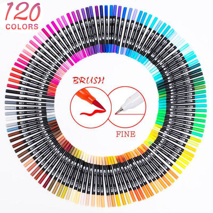 12-132-สี-ชุด-fine-liner-art-marker-ปากกา-dual-tip-manga-drawing-ภาพวาดสีน้ำแปรงปากกาอุปกรณ์โรงเรียน-markers-zptcm3861