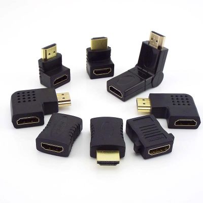 ；【‘； 90 180 270 360 Degree Micro HDMI-Compatible Connector Adapter  Male Female Converter Coupler For PC Laptop TV DVD LCD Display