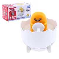 Takara Tomy ฝัน Tomica NO.157 Gudetama ยานพาหนะ D Iecast โลหะรุ่นล้อแม็กรถยนต์เปลือกไข่รถยนต์เครื่องประดับของเล่นเด็กของขวัญ