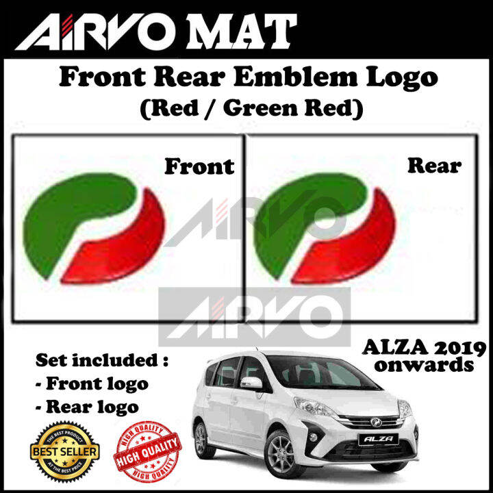 Broz ALZA 2019 onwards GREEN RED Front & Rear Emblem Logo | Lazada